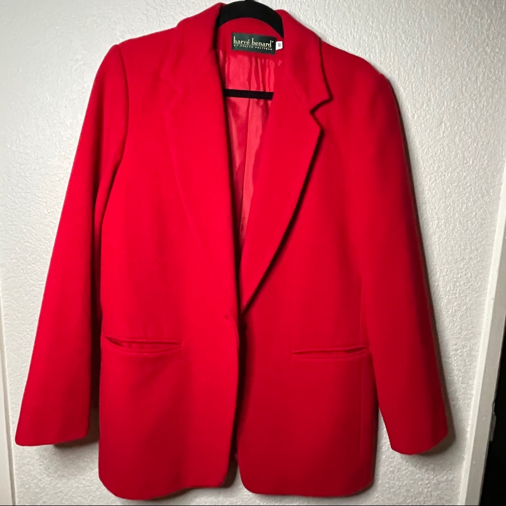 Red cashmere blend single breasted peacoat